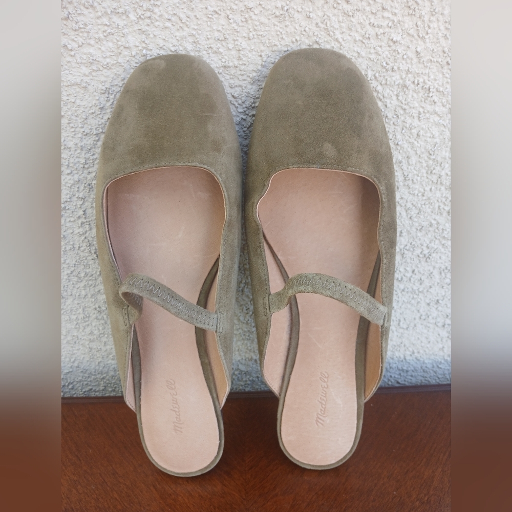 Madewell Olive Suede Mary Jane Flats - Picture 10 of 12